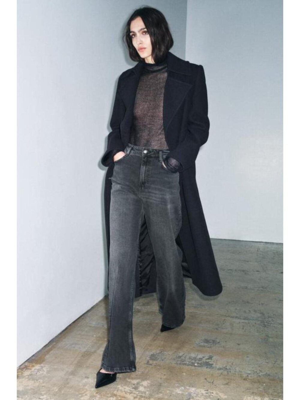 ZARA ZW COLLECTION HIGH-WAIST WIDE LEG JEANS